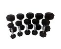 Tunturi Hexa Kurzhantelset 1 - 10 kg (total 110 kg) Schwarz mit Silber