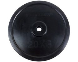 Gummierte 20 kg Tunturi Gewichtsscheibe 30 mm Schwarz