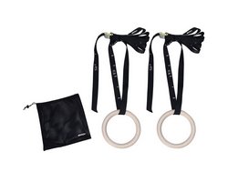 Tunturi Turnringe Gym Rings aus Holz Beige