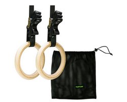 Tunturi Turnringe Gym Rings aus Holz Beige