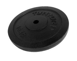 Tunturi Gusseisen 15 kg Gewichtscheibe 30 mm Schwarz