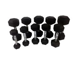 Tunturi Hexa Kurzhantelset 1 - 10 kg (total 110 kg) Schwarz mit Silber