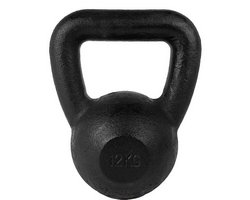 Tunturi Gusseisen Kettlebell mit Gummi Boden 12 kg Schwarz
