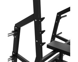 Tunturi Platinum Plate Loaded Horizonztal Bench Press Flachbank mit Halterung Schwarz