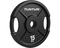 Tunturi Platinum Iron Bumper Plate Hantelscheibe 15 kg Schwarz