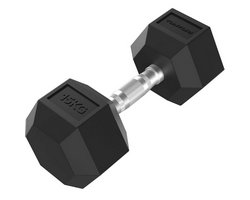 Tunturi Platinum Hexagon Kurzhantel 15 kg Schwarz mit Silber