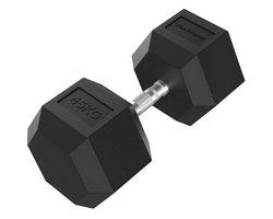 Tunturi Platinum Hexagon Kurzhantel 45 kg Schwarz mit Silber
