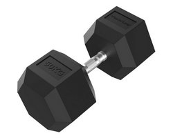 Tunturi Platinum Hexagon Kurzhantel 50 kg Schwarz mit Silber