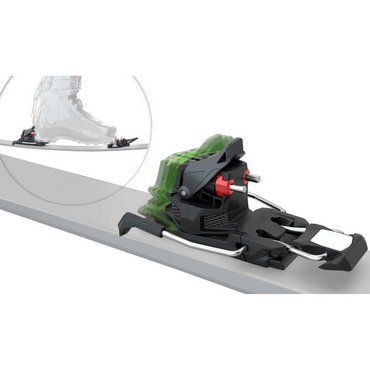 Fritschi Xenic 10 rot Dynamischer Längenausgleich<br>
<br>
Konstante Auslösung gemäss den eingestellten DIN-Werten durch die Dynamik des unvergleichlichen Längenausgleichs von 10 mm für den sich biegenden Ski.<br>
