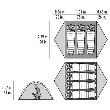 MSR Hubba Hubba LT 3 Personen 