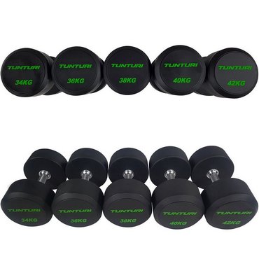 Tunturi Poly Urethan PRO PU Hanteln Set 34 - 42 kg Schwarz 