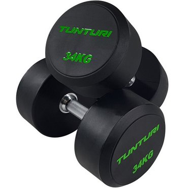 Tunturi Poly Urethan PRO PU Hanteln Set 34 - 42 kg Schwarz 