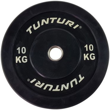 Tunturi Bumper Plate Hantelscheiben 50 mm 10 kg Schwarz 