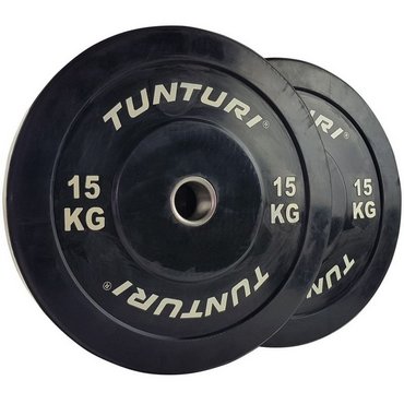 Tunturi Bumper Plate Hantelscheiben 50 mm 15 kg Schwarz 