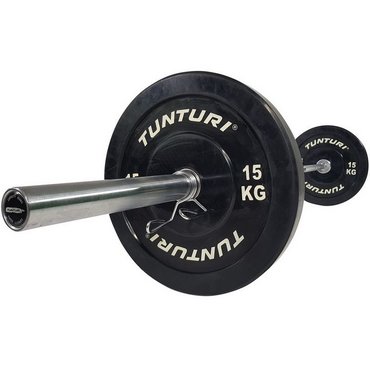 Tunturi Bumper Plate Hantelscheiben 50 mm 15 kg Schwarz 