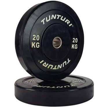 Tunturi Bumper Plate Hantelscheiben 50 mm 20 kg Schwarz 