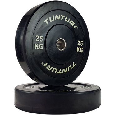 Tunturi Bumper Plate Hantelscheibe 50 mm 25 kg Schwarz 