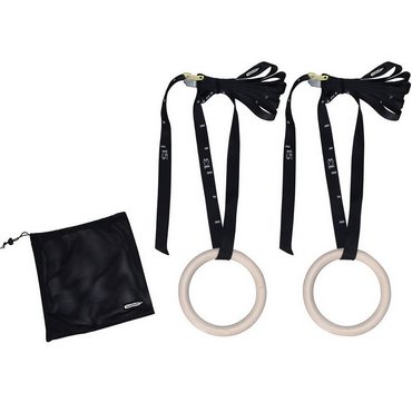 Tunturi Turnringe Gym Rings aus Holz Beige 