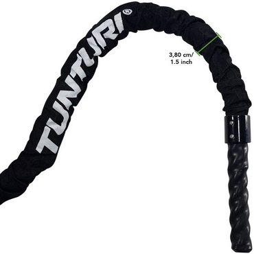 Tunturi Pro Battle Rope Mit Schutzhülle 15 m Schwarz 