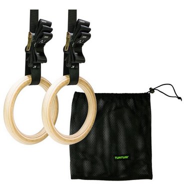 Tunturi Turnringe Gym Rings aus Holz Beige 