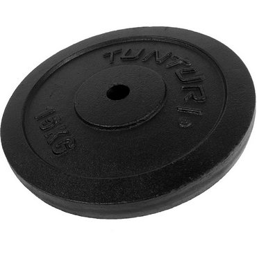 Tunturi Gusseisen 15 kg Gewichtscheibe 30 mm Schwarz 
