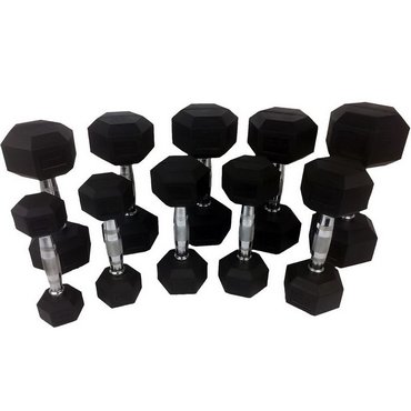 Tunturi Hexa Kurzhantelset 1 - 10 kg (total 110 kg) Schwarz mit Silber 