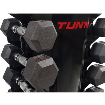 Tunturi Turm Ständer für Chrom und Hexa Kurzhanteln Schwarz 