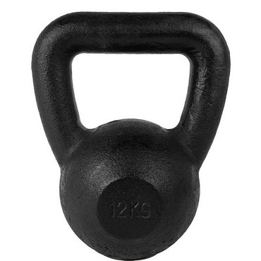 Tunturi Gusseisen Kettlebell mit Gummi Boden 12 kg Schwarz 