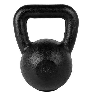 Tunturi Gusseisen Kettlebell mit Gummi Boden 16 kg Schwarz 