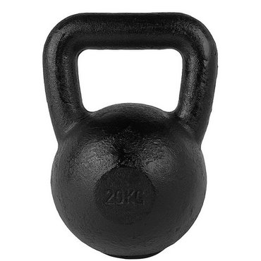Tunturi Gusseisen Kettlebell mit Gummi Boden 20 kg Schwarz 