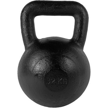Tunturi Gusseisen Kettlebell mit Gummi Boden 32 kg Schwarz 
