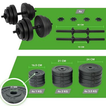 Tunturi Vinyl Kurzhantelset 28 kg Schwarz 