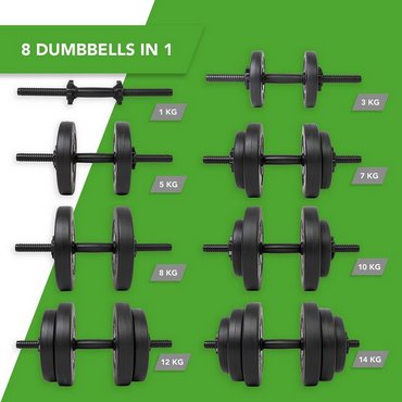 Tunturi Vinyl Kurzhantelset 28 kg Schwarz 