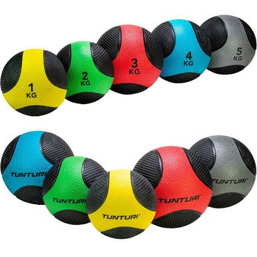 Tunturi PVC Medizin Ball 4 kg Schwarz mit Blau 