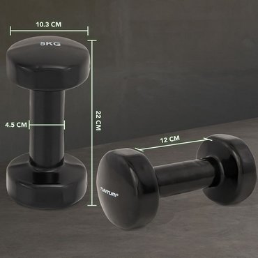 Tunturi Vinyl Kurzhanteln 2 x 5 kg Schwarz 