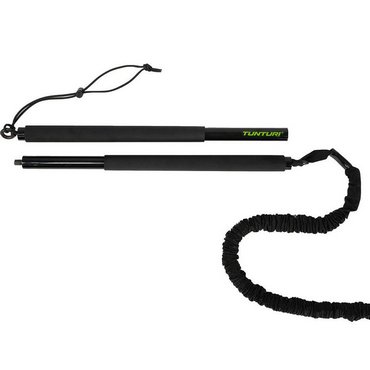 Tunturi Widerstandstrainer mit Stab Fitnessstab Schwarz 