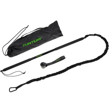 Tunturi Widerstandstrainer mit Stab Fitnessstab Schwarz 