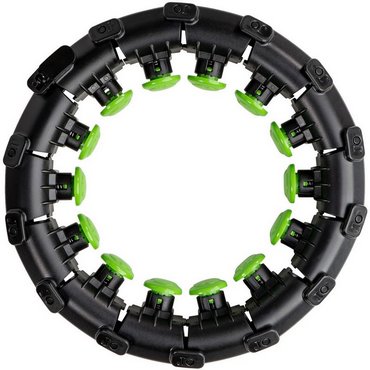Tunturi Hula Hoop Ring mit 0.4 Kg Gewicht (Large) Schwarz mit Grün 