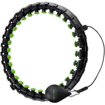 Tunturi Hula Hoop Ring mit 0.4 Kg Gewicht (Large) Schwarz mit Grün 