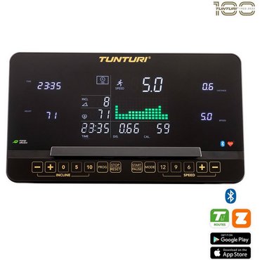 Tunturi T100 Centuri Performance Laufband klappbar Schwarz mit Gold 