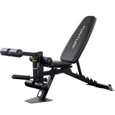 Tunturi UB100 Centuri Hantelbank mit Bauch- und Beintrainer Schwarz mit Gold 