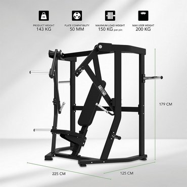 Tunturi Platinum Plate Loaded Wide Chest Press Bankdrücken Schwarz 