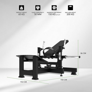 Tunturi Platinum Plate Loaded Hip Thrust/Hüfttrainer Schwarz 