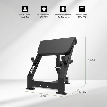 Tunturi Platinum Plate Loaded Preacher Curl Schwarz 