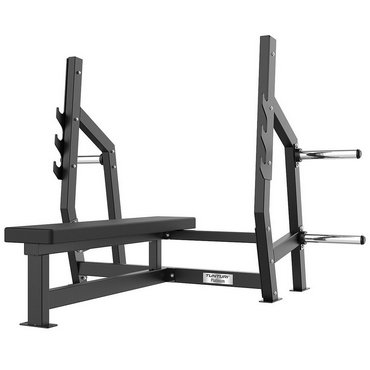 Tunturi Platinum Plate Loaded Horizonztal Bench Press Flachbank mit Halterung Schwarz 