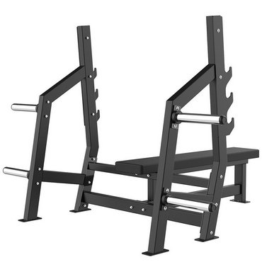Tunturi Platinum Plate Loaded Horizonztal Bench Press Flachbank mit Halterung Schwarz 