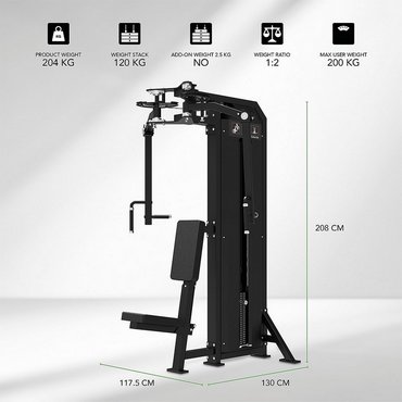 Tunturi Platinum Dual Pec Fly/Rear Delt mit Gewichtsstapel Schwarz 