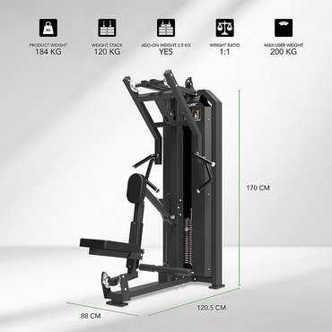 Tunturi Platinum Seated Row/Rudermaschine Kraftstation mit Gewichtsstapel Schwarz 