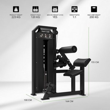 Tunturi Platinum Dual Back/Abdominal Combo Bauch & Rücken mit Gewichtsstapel Schwarz 