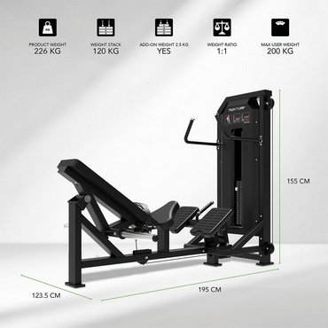 Tunturi Platinum Hip Thrust Hüfttrainer mit Gewichtsstapel Schwarz 